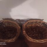 Set of two old wicker / rattan basket