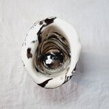 Rare Brutalist style vase in porcelain so fine and shiny it looks like millet glass