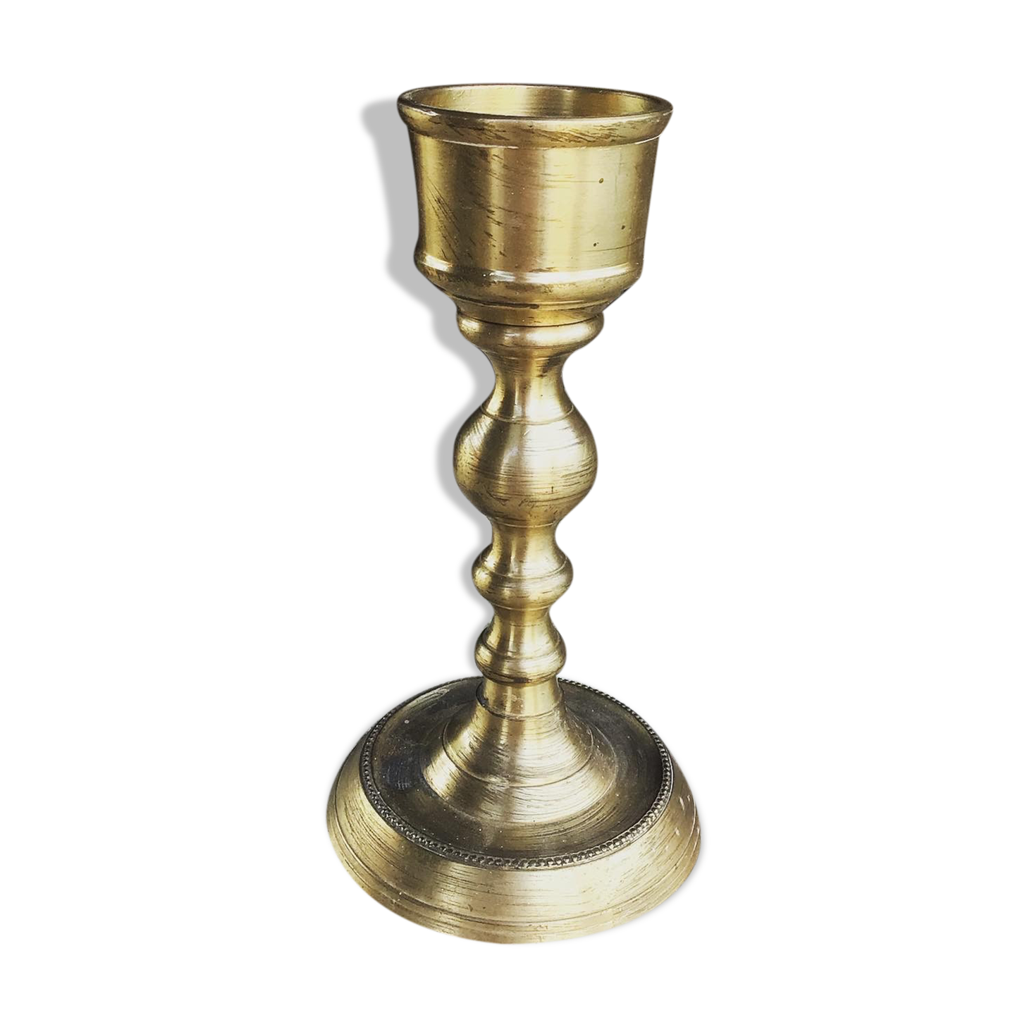 Solid brass gilded candlestick