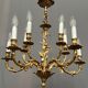 Lustre rococo. Bronze doré massif.