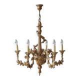 Giltwood five-arm chandelier, Central Europe, early 20th century