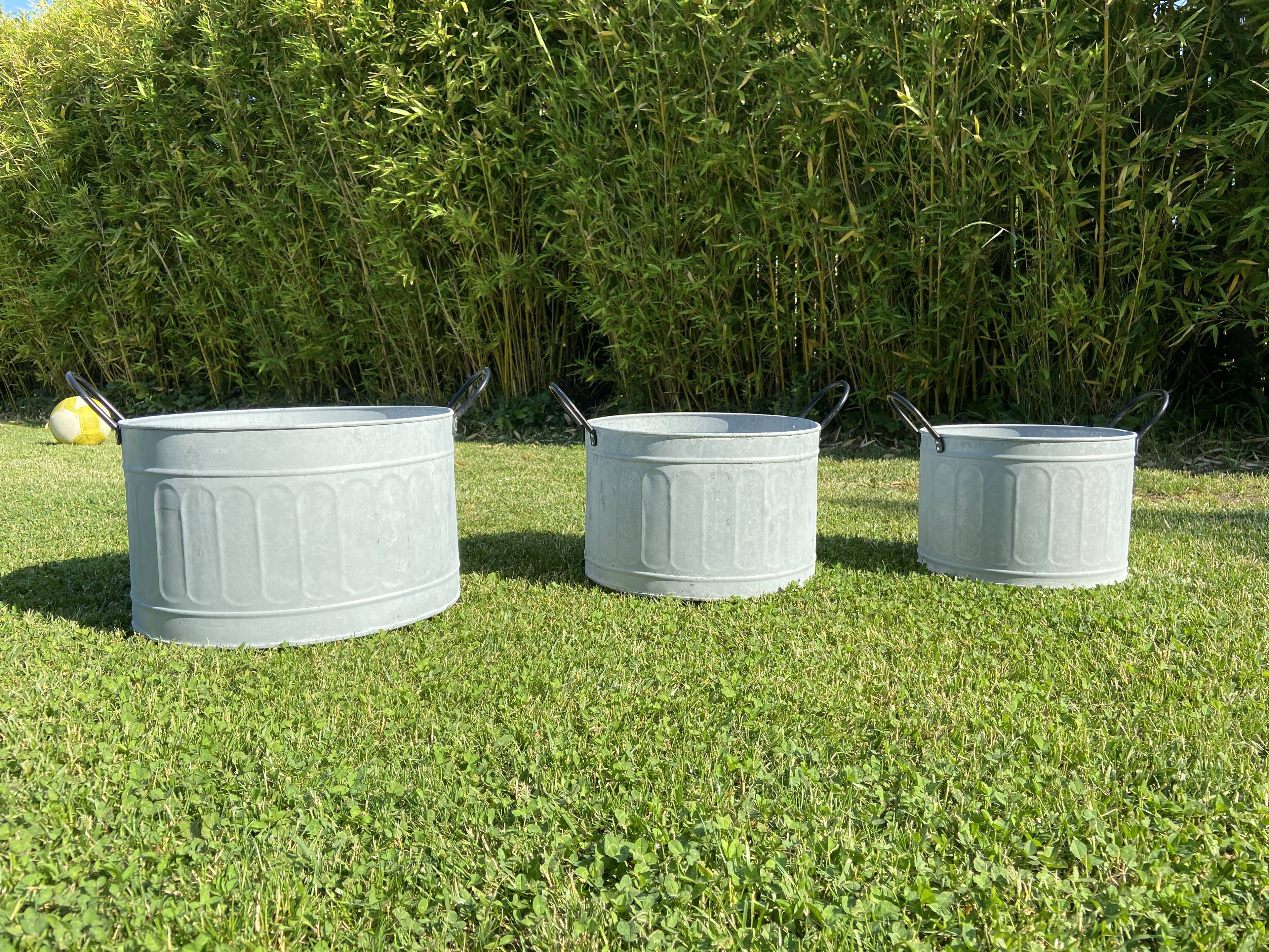 Set of 3 zinc basins
