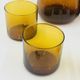 Vintage Sangria Service in Amber Glass and Wood