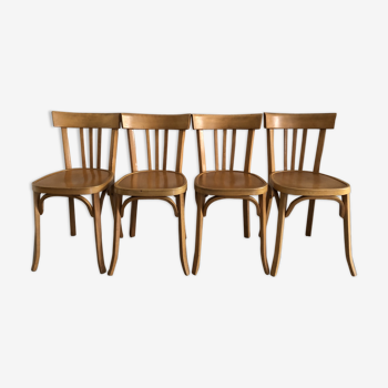 4 vintage Baumann beech chairs