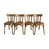 4 vintage Baumann beech chairs