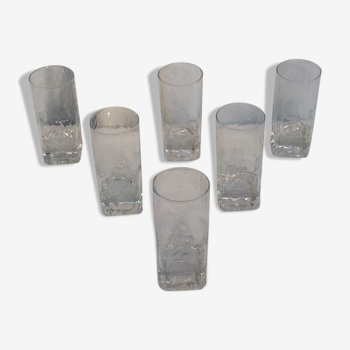 Lot de six verres en verre long drink