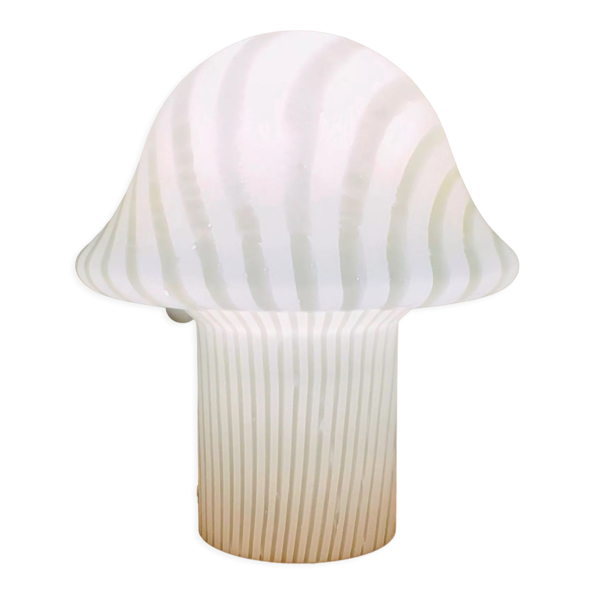 Striped glass mushroom table lamp from Peill & Putzler Germany 1970s