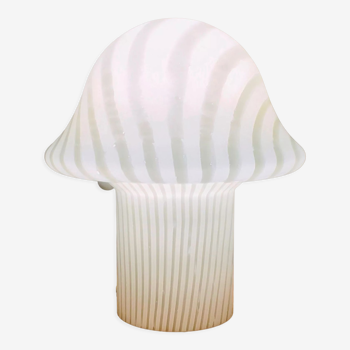 Striped glass mushroom table lamp from Peill & Putzler Germany 1970s