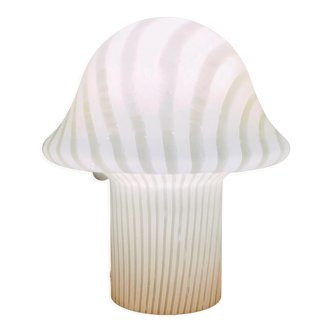 Striped glass mushroom table lamp from Peill & Putzler Germany 1970s