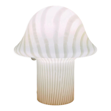 Lampe de table en verre rayé en forme de champignon de Peill & Putzler, Allemagne, années 1970.