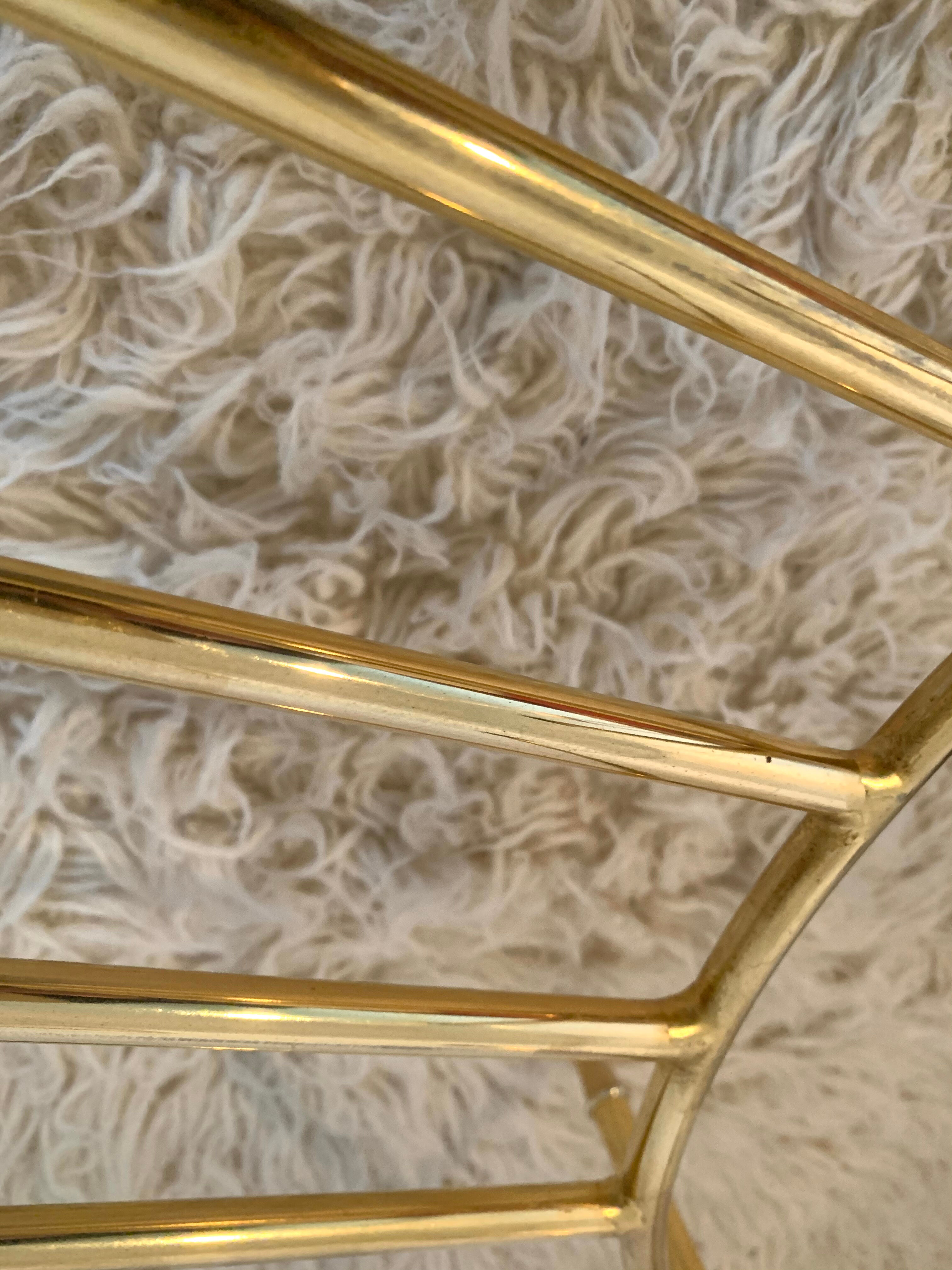 Table coffee glass and gold metal 1980