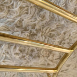 Table coffee glass and gold metal 1980