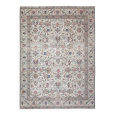 Tapis d'aire surdimensionné en laine et coton beige fait main persan des années 1960 269x385