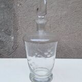 Engraved molded glass carafe from the 1950s