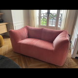 Canapé Le Bambole in coral velvet by Mario Bellini for B&B Italia,