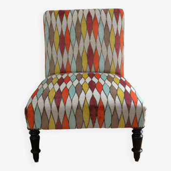 Multicolored fireside chair
