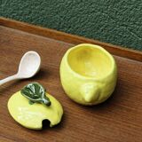 Slush mustard pot, lemon shape