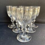 Decanter and 6 cut crystal porto glasses XIXth