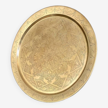 XXL chiseled brass tray