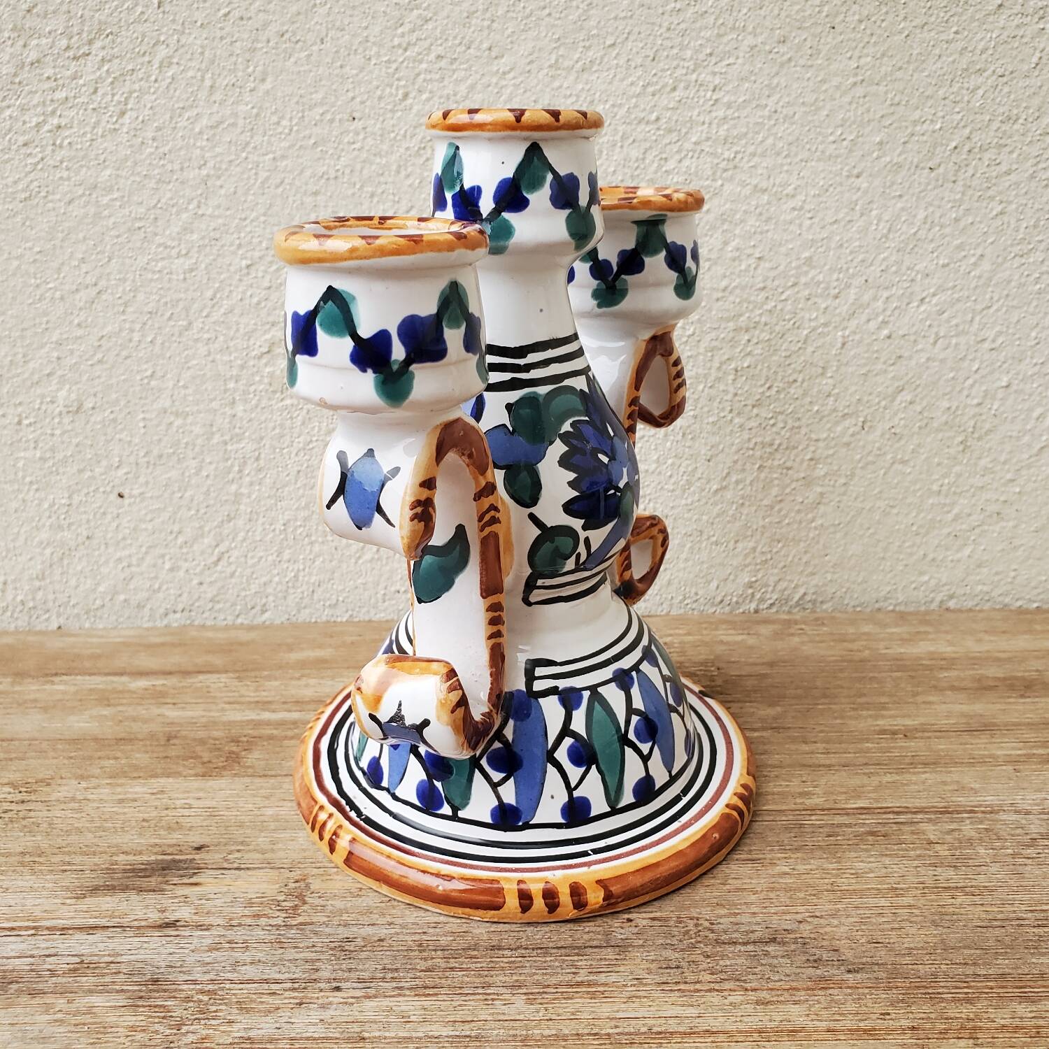 Glazed ceramic candle holder