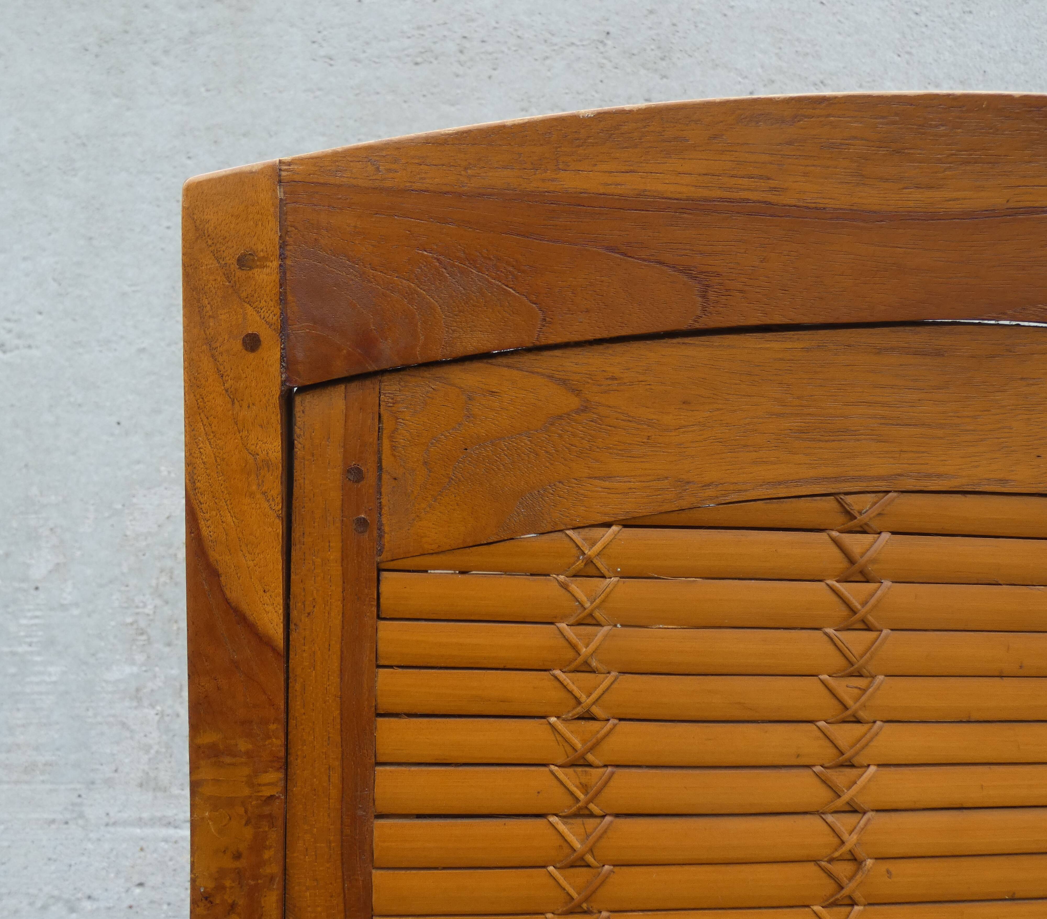 2 colonial bamboo and teak armchairs