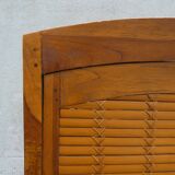 2 colonial bamboo and teak armchairs