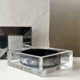 Ashtray design in Plexiglass and chrome metal, Guzzini 1970