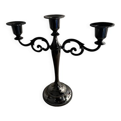 Chandelier 3 feux en métal noir vernis
