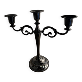 3-light chandelier in varnished black metal