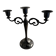 Black varnished metal chandelier with 3 lights