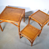 Rattan trundle table 1980