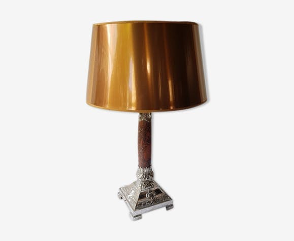 Red marble and metal lamp foot