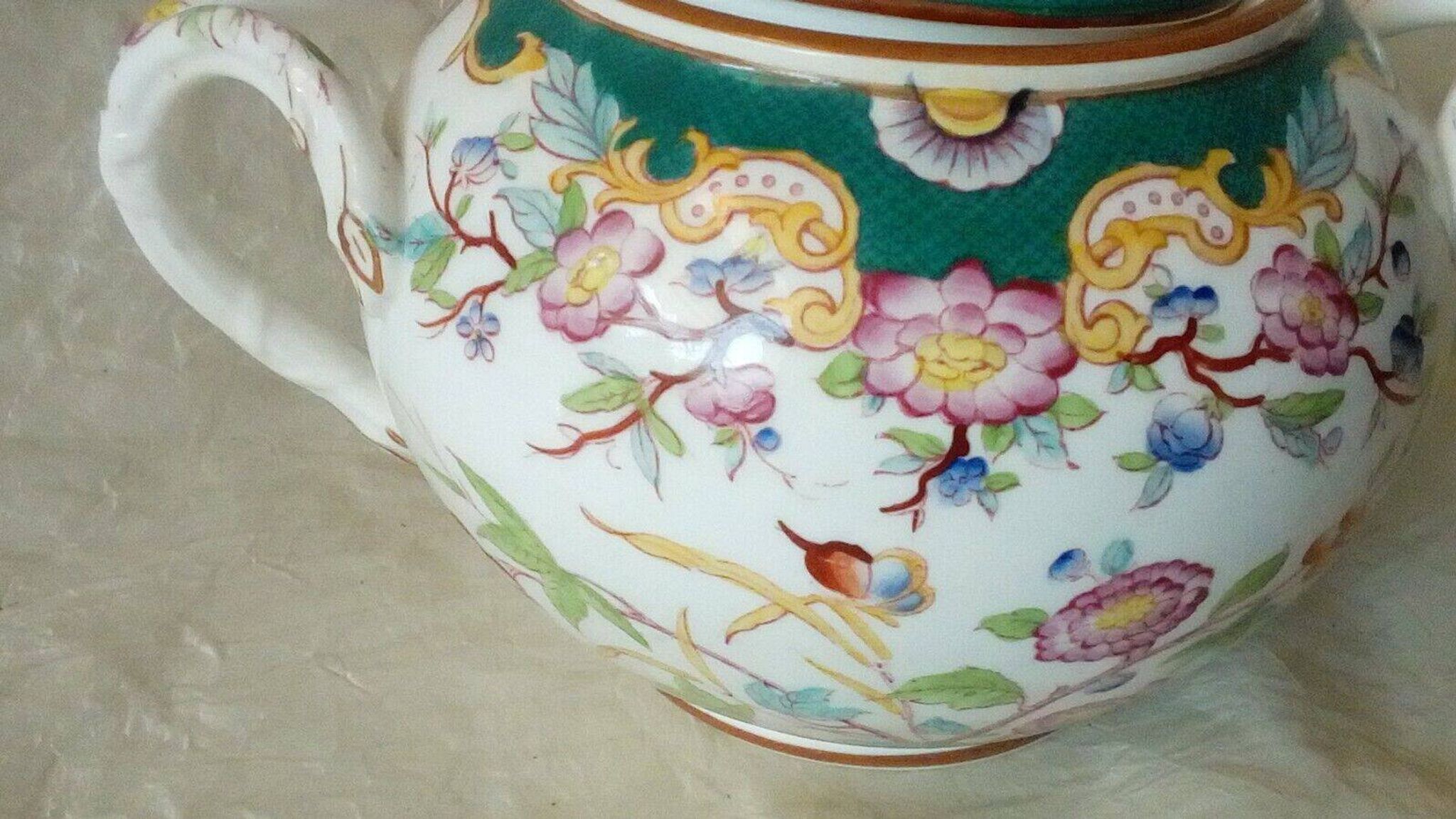 Sarreguemines earthenware sugar bowl minton decor model 5/215
