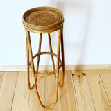 Vintage rattan plant holder