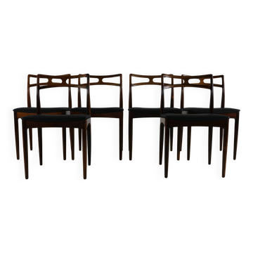 Sixties Danish design rosewood dining chairs by cabinetmaker Johannes Ander