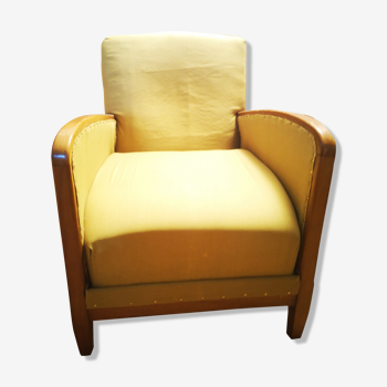 Fauteuil art déco restauré tapisserie