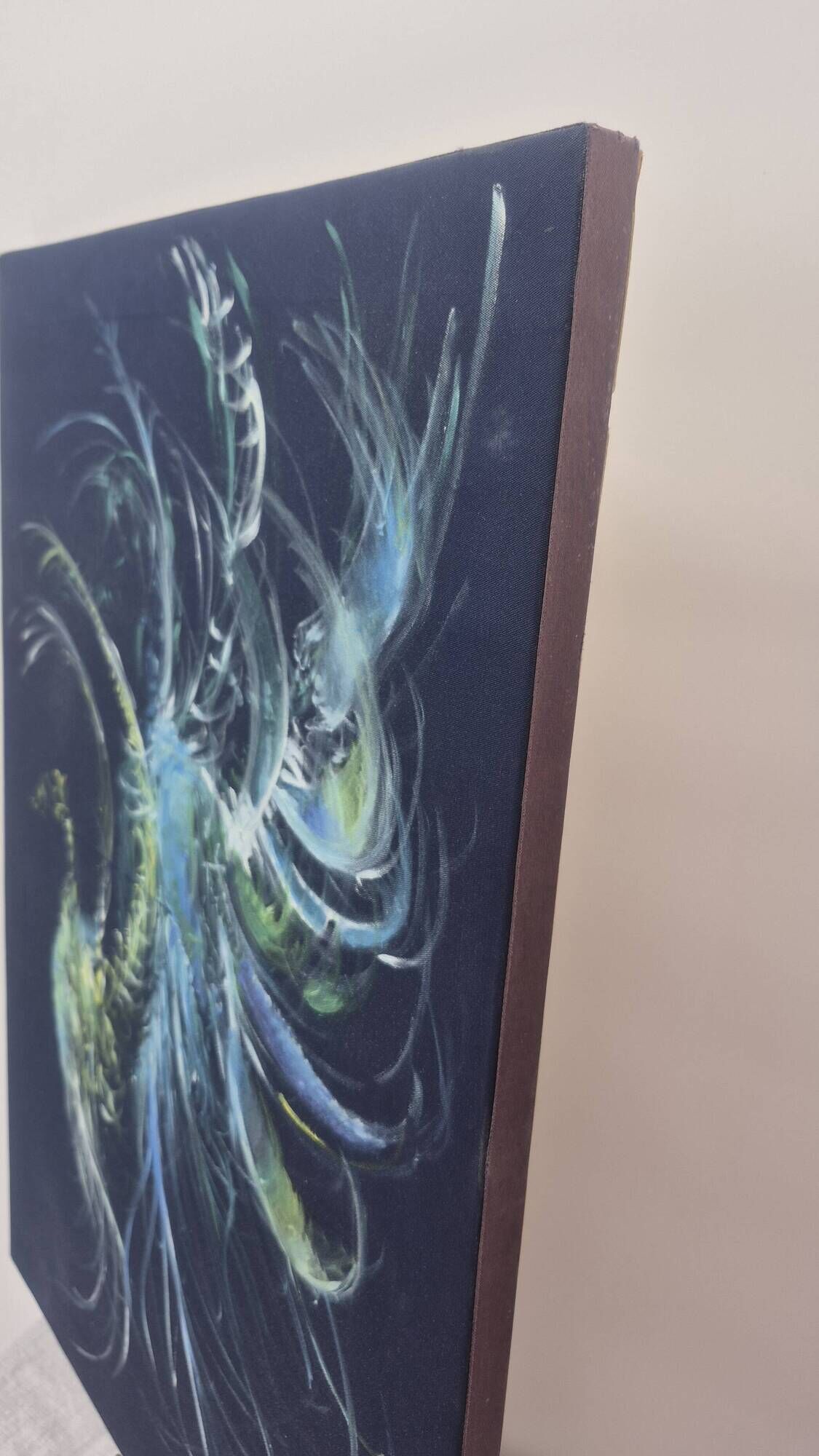 Painting on canvas depicting a phoenix, 1987