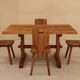 Table in solid elm, France, 1980s