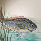 12 fish plates Proceram Cerel Aubagne, 1950s