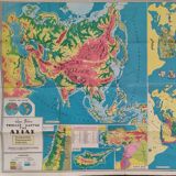 Large school map of asia published in greece