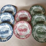 8 Johnson Bros "Coaching Scenes" English dessert plates