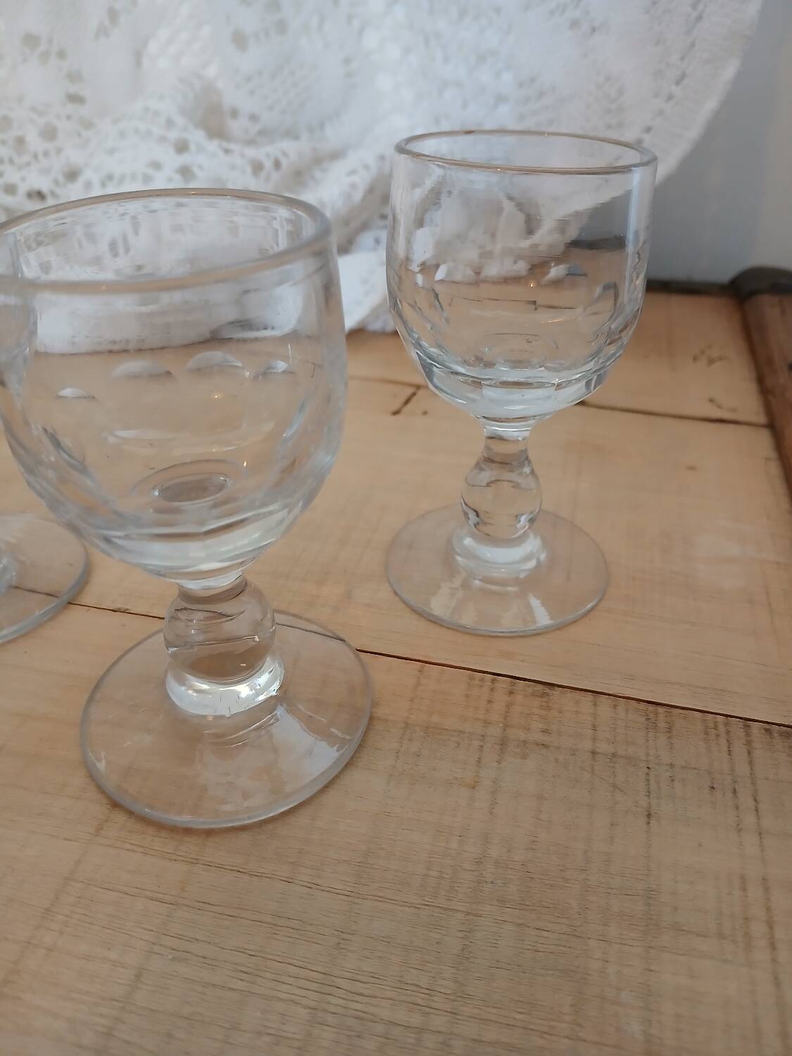 4 antique liqueur glasses