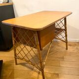 Vintage rattan dressing table desk