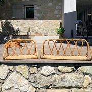Vintage rattan shelf pair "Celestine"