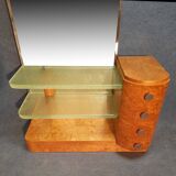 Art Deco dressing table in light wood and glass slabs