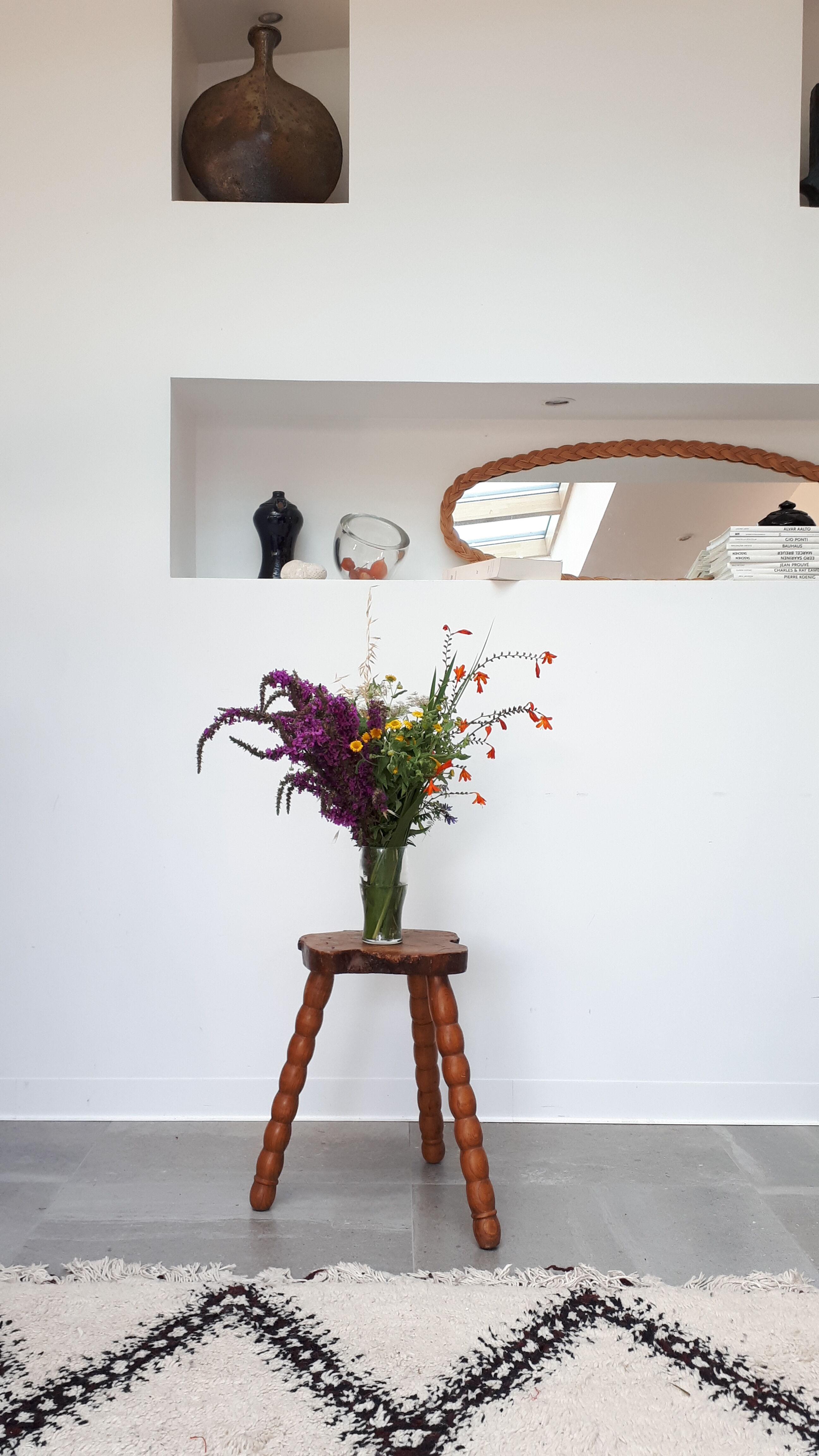 Pair of brutalist art stools 60s