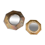 Mignons Petits Miroirs en laiton, style oriental, lot de 2