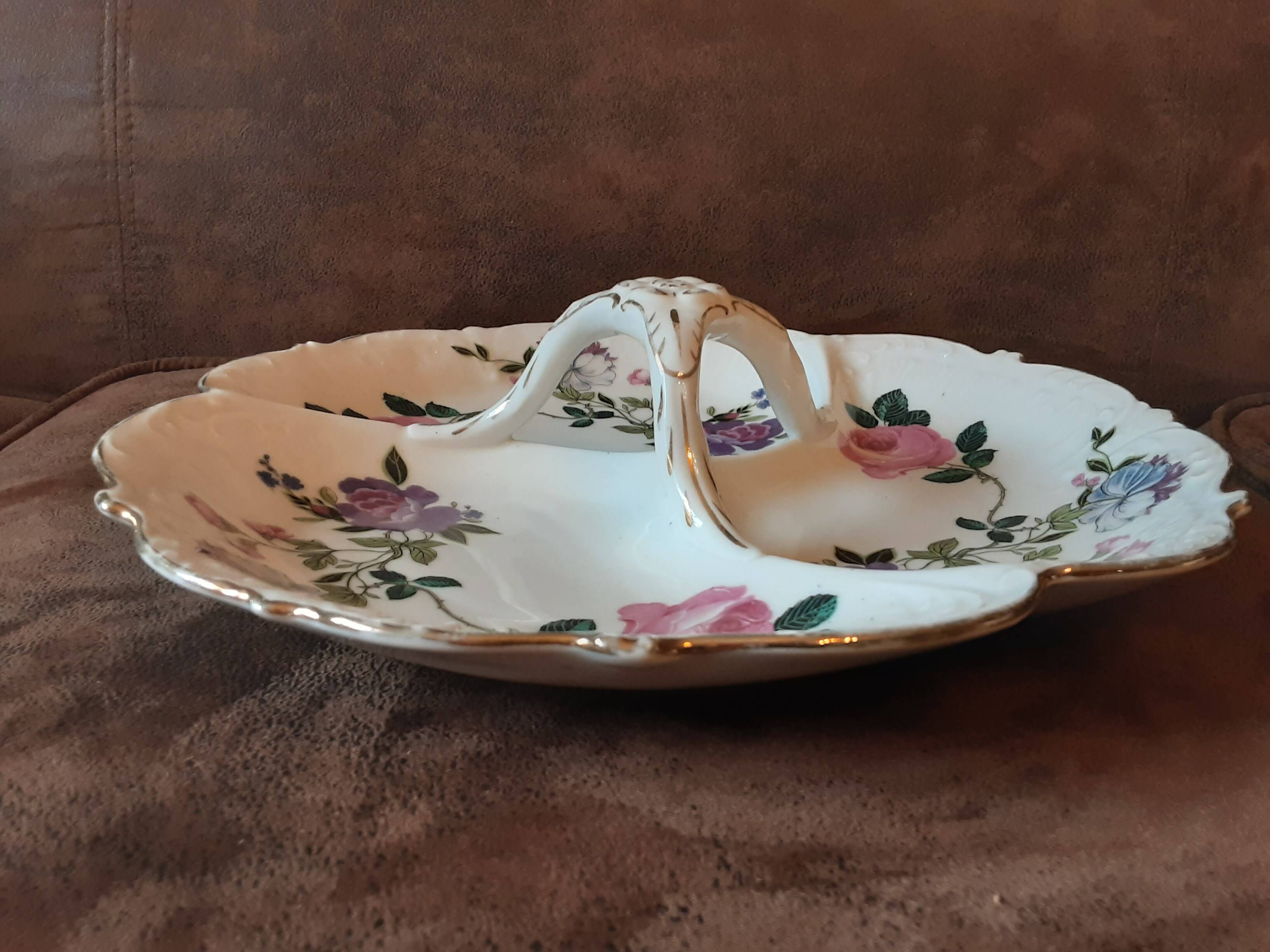 Plat compartiments  porcelaine  original