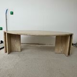 Travertine coffee table, Italian design of the 80s