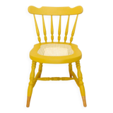 Oak Wooden Grid Seat Chair, Spain, 1950s